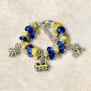 Michigan Wolverines Inspired Charm Bracelet